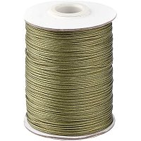 PandaHall Elite About 85yards/roll 1mm Waxed Polyester Cord Korean Waxed Cord Dark Olive Green Thread Thread Bead Cord for Jewellery Bracelets Craft Making