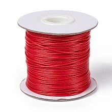 Honeyhandy Korean Waxed Polyester Cord, Crimson, 1mm, about 85yards/roll