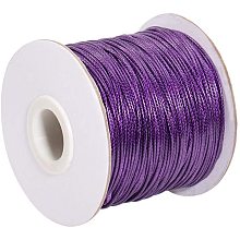 PandaHall Elite 1 Roll 88 Yards 1mm Waxed Polyester Cord Thread Korean Waxed Cord Beading Thread Craft Cord for Jewelry Bracelets Craft Making Macrame Supplies (Purple)