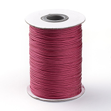 Honeyhandy Korean Waxed Polyester Cord, Medium Violet Red, 1mm, about 85yards/roll