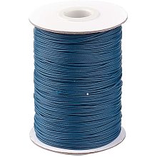 PandaHall Elite About 85yards/roll 1mm Waxed Polyester Cord Korean Waxed Cord Prussian Blue Thread Thread Cord for Jewellery Bracelets Craft Making