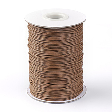 Honeyhandy Korean Waxed Polyester Cord, Saddle Brown, 1mm, about 85yards/roll