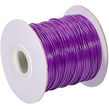 PandaHall Elite About 85yards/roll 1mm Waxed Polyester Cord Korean Waxed Cord Dark Violet Thread Thread Bead Cord for Jewelry Bracelets Craft Making