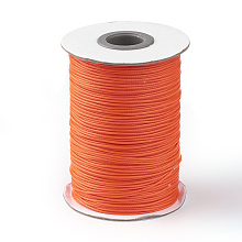 Honeyhandy Korean Waxed Polyester Cord, Dark Orange, 1mm, about 85yards/roll