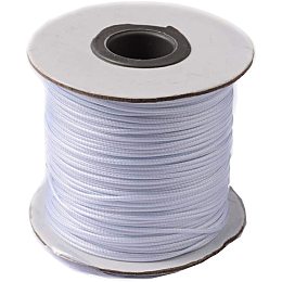 PandaHall Elite About 88 Yards/roll 1mm Waxed Polyester Cord Korean Waxed Cord Thread Beading Thread Bead Cord White for Jewellery Bracelets Craft Making