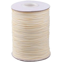 PandaHall Elite About 85 Yards 1mm Korean Waxed Polyester Cord Waxed Cord Thread Beading Thread for Jewellery Bracelets Craft Making (LemonChiffon)