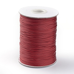 Honeyhandy Korean Waxed Polyester Cord, FireBrick, 1mm, about 85yards/roll