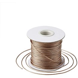 PandaHall Elite About 85 Yards/roll 1mm Korean Waxed Polyester Cord Waxed Cord Thread Beading Thread for Jewellery Bracelets Craft Making (Camel)