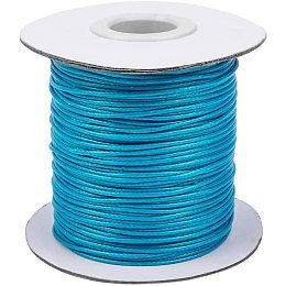 PandaHall Elite About 85yards/roll 1mm Waxed Polyester Cord Korean Waxed Cord Dark Turquoise Thread Thread Bead Cord for Jewellery Bracelets Craft Making