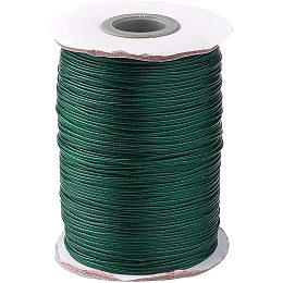 PandaHall Elite About 85yards/roll 1mm Waxed Polyester Cord Korean Waxed Cord Dark Green Thread Beading Thread Bead Cord for Jewelry Bracelets Craft Making