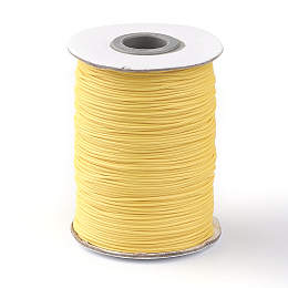 Honeyhandy Korean Waxed Polyester Cord, Gold, 1mm, about 85yards/roll