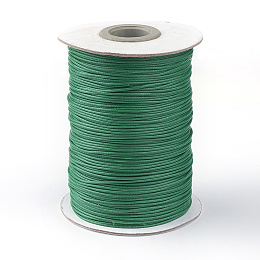 Honeyhandy Korean Waxed Polyester Cord, Green, 1mm, about 85yards/roll