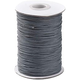 PandaHall Elite About 85yards/roll 1mm Waxed Polyester Cord Korean Waxed Cord Dark Gray Thread Thread Cord for Jewellery Bracelets Craft Making