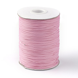 Honeyhandy Korean Waxed Polyester Cord, Hot Pink, 1mm, about 85yards/roll