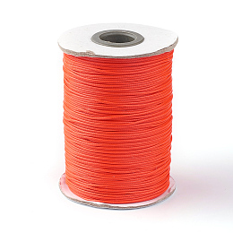 Honeyhandy Korean Waxed Polyester Cord, Orange Red, 1mm, about 85yards/roll