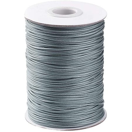 PandaHall Elite About 85 Yards/roll 1mm Korean Waxed Polyester Cord Waxed Cord Thread Beading Thread for Jewellery Bracelets Craft Making (Gray)