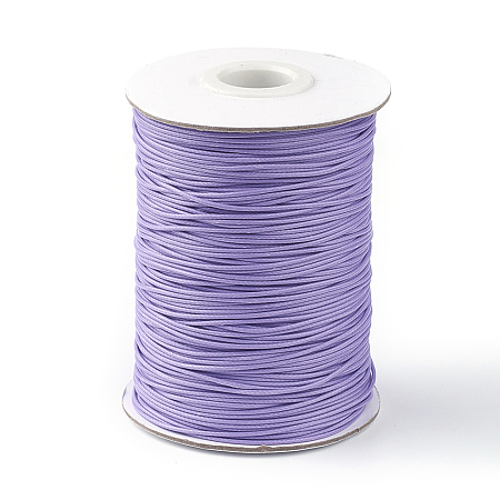 Honeyhandy Korean Waxed Polyester Cord, Medium Purple, 1mm, about 85yards/roll