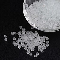 Honeyhandy 6/0 Frosted Round Glass Seed Beads, White, Size: about 4mm in diameter, hole:1.5mm, about 495pcs/50g