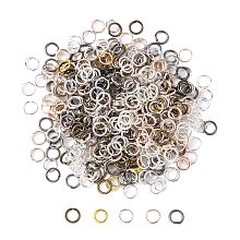 Honeyhandy Open Jump Rings Iron Jump Rings, Mixed Color, 6x0.7mm, 21 Gauge, Inner Diameter: 5mm, about 5500pcs/500g