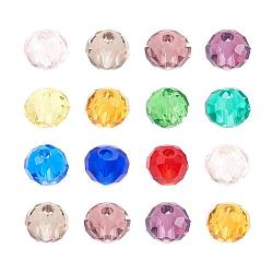 ARRICRAFT 200pcs Faceted Abacus Transparent Glass Beads, Mixed Color, 4x3mm, Hole: 1mm  ( GLAA-R152-4mm )