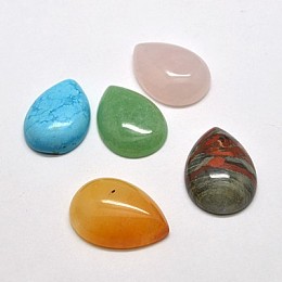 ARRICRAFT Gemstone Cabochons, Mixed Stone, teardrop, Mixed Color, 25x18x7mm