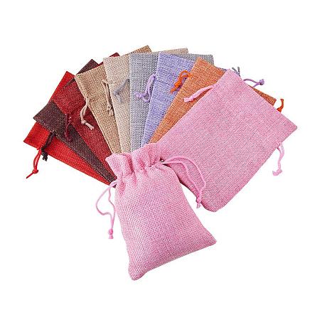 ARRICRAFT 100pcs Burlap Packing Pouches Drawstring Bags 3.7x5.3 Gift Bag Jute Packing Storage Linen Jewelry Pouches Sacks for Wedding Party Shower Birthday Christmas Jewelry DIY Craft, Mixed Color