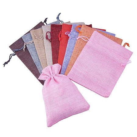 ARRICRAFT 100pcs Burlap Packing Pouches Drawstring Bags 5x7 Gift Bag Jute Packing Storage Linen Jewelry Pouches Sacks for Wedding Party Shower Birthday Christmas Jewelry DIY Craft, Mixed Color