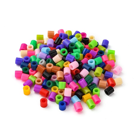 Honeyhandy PE Fuse Beads, DIY Melty Beads, Tube, Mixed Color, 5x5mm, Hole: 3mm, about 8000pcs/500g