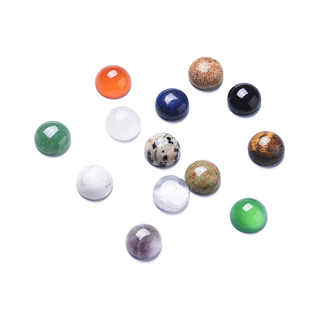 ARRICRAFT Gemstone Cabochons, Half Round/Dome, Mixed Stone, Mixed Color, 25x8mm