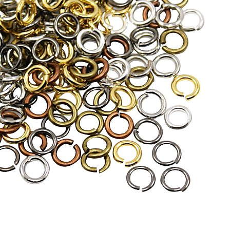 NBEADS 500g Mixed Color Close but Unsoldered Iron Jump Rings, 7x0.7mm; about 5.6mm inner diameter; about 4800pcs/500g