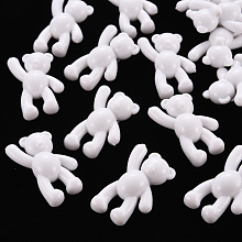 Honeyhandy Opaque Acrylic Pendants, Bear, Creamy White, 37x28x13mm, Hole: 2.5mm, about 133pcs/500g