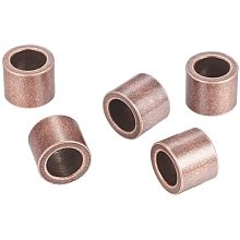 UNICRAFTALE 5pcs Stainless Steel Beads Red Copper Spacer Charms Column Shape Loose Beads for Jewelry Making and Craft DIY 10x8mm, Hole 6.5mm