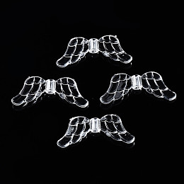 Honeyhandy Transparent Acrylic Beads, Wing, Clear, 29x12x3.5mm, Hole: 1.8mm, about 1220pcs/500g