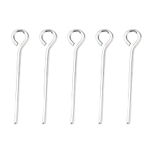 Honeyhandy Silver Color Plated Iron Eye Pin, Cadmium Free & Lead Free, Size: about 1.8cm long, 0.7mm thick, hole: about 2mm