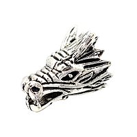 NBEADS Tibetan Style Antique Silver Alloy Animal 3D Dragon Head Pendants for Jewelry Making, Lead Free & Cadmium Free & Nickel Free, 17x11x11mm, Hole: 3mm