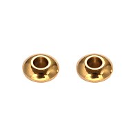 Nbeads Flat Round 304 Stainless Steel Bead Spacers, Golden, 6x3mm, Hole: 2mm