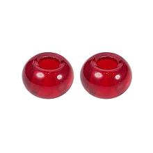 NBEADS 100PCS Large Hole Beads Rondelle Spacers Charms Glass Beads 15mm for DIY Bracelet Necklace Jewelry Making (Red)