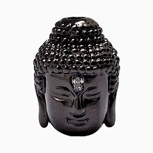 NBEADS 2PCS Micro Pave Grade AAA Cubic Zirconia Gunmetal Buddha Head Beads Tathagata Decor Charm Beads Bracelet Necklace Beads for Jewelry Making