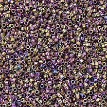 MIYUKI Delica Beads, Cylinder, Japanese Seed Beads, 11/0, (DB0541) Spectrum Gold(Palladium Plated AB), 1.3x1.6mm, Hole: 0.8mm; about 2000pcs/10g