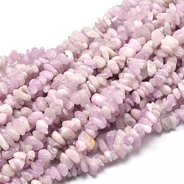 NBEADS 5 Strands Natural Kunzite Chips Beads Precious Gemstone Beads, Charm Loose Beads for Jewelry Making, 1 Strand 15.5"~16.1"