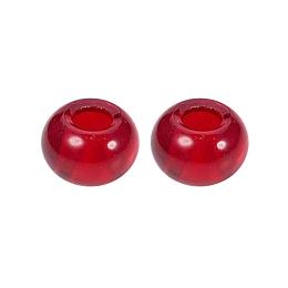 NBEADS 100PCS Large Hole Beads Rondelle Spacers Charms Glass Beads 15mm for DIY Bracelet Necklace Jewelry Making (Red)