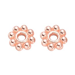 NBEADS 300pcs 5mm Alloy Rose Gold Daisy Flower Spacer Beads Loose Beads for DIY Jewelry Making Findings