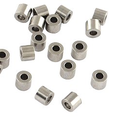 NBEADS 500 Pcs 304 Stainless Steel Column Bead Spacers, Stainless Steel Color, 2x3mm, Hole: 1mm