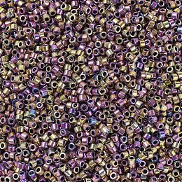 MIYUKI Delica Beads, Cylinder, Japanese Seed Beads, 11/0, (DB0541) Spectrum Gold(Palladium Plated AB), 1.3x1.6mm, Hole: 0.8mm; about 2000pcs/10g