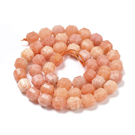 ARRICRAFT Natural Calcite Beads Strands, Faceted, Round, 7~8x8mm, Hole: 0.8mm, about 48pcs/strand, 15.55 inches(39.5cm)