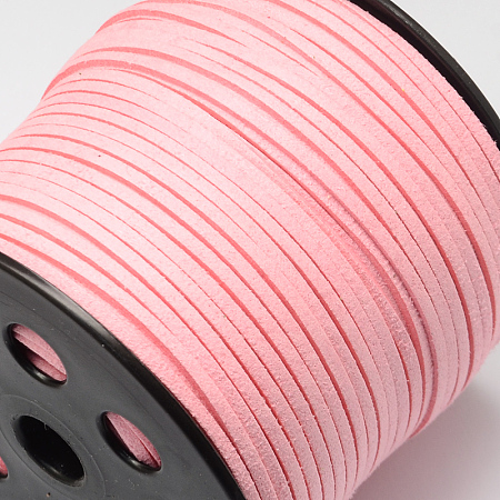 Faux Suede Cord, Faux Suede Lace, Pink, 2.7x1.4mm; about 90m/roll