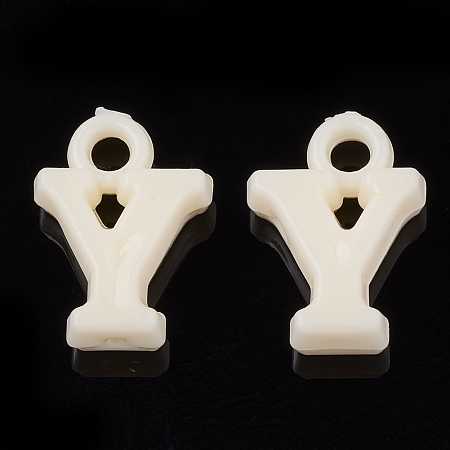 AS Plastic Charms, Mixed Letters, Mixed Color, 13~14x5~13x4mm, Hole: 2mm; about 1900pcs/500g
