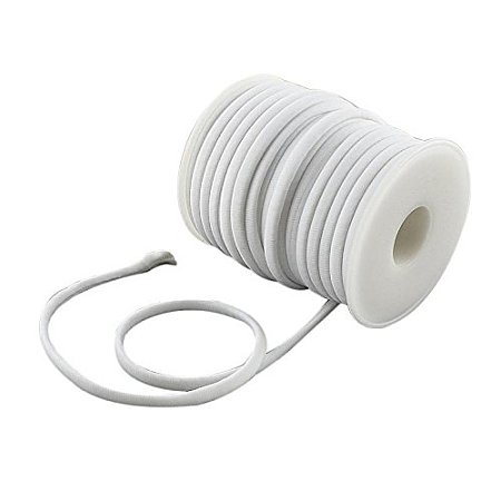 Pandahall 20m Elastic Spandex Nylon Thread Habitat Foulard Cord for Bracelet Necklace Making, 5x3mm, White