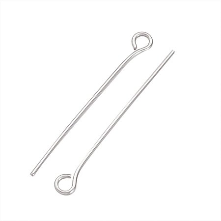 NBEADS 2000 Pcs 304 Stainless Steel Open Eye pins Loop Pins Headpins Findings 0.8 inch/20mm Length for Jewelry Making