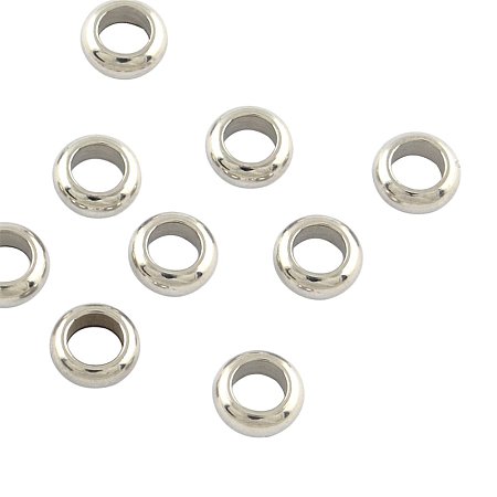 NBEADS 500pcs 5mm Stainless Steel Ring Spacer Beads Metal Spacer Beads European Charm Beads for DIY Jewelry Making Findings